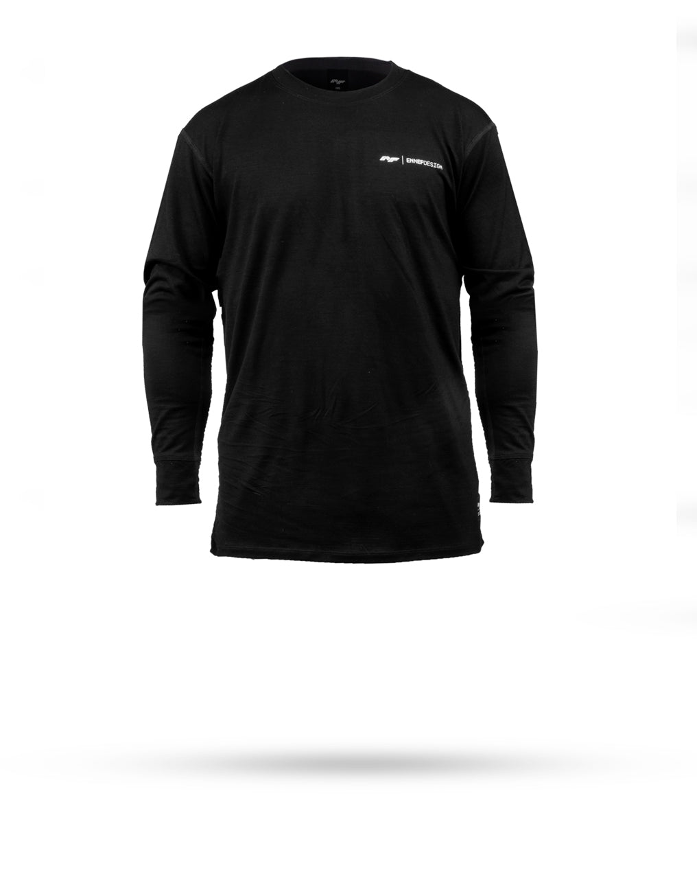 Super Fine 100% Merino Wool Long Sleeve Riding Tee - BLACK